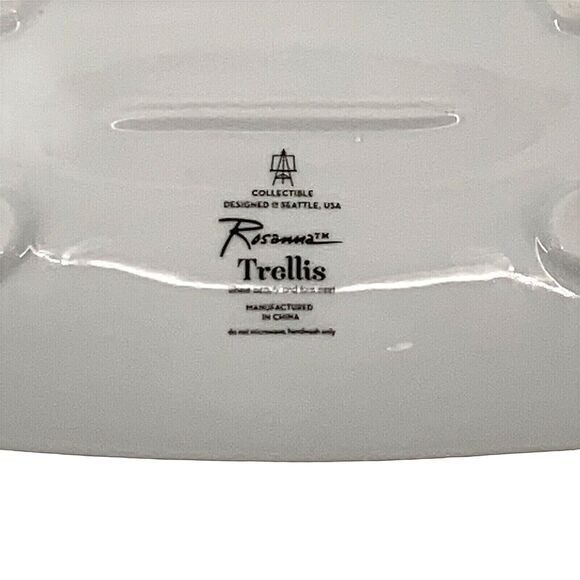 Rosanna Trellis Pale Pink Gold Printed Rectangle Footed Tray In Gift Box - Picture 4 of 7